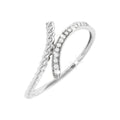 Anillo de Dama Oro Blanco 14k Bypass Pavé con Diamantes Naturales