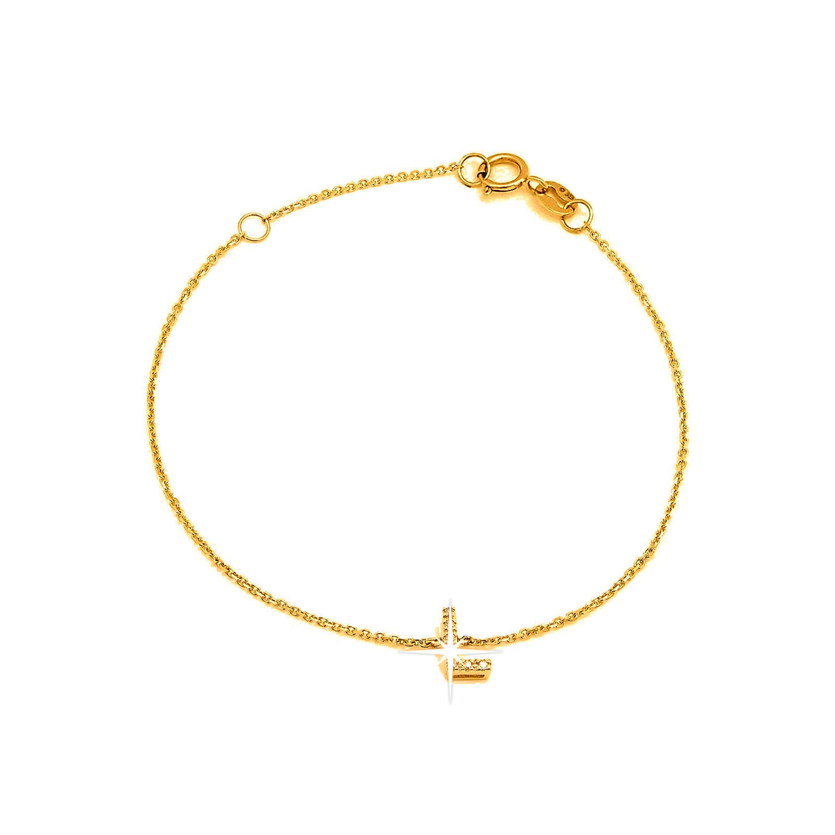 Brazalete de Dama Oro 14k Inicial con Diamantes Naturales