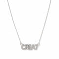 Cadena Nombre Personalizado con Diamantes Naturales Oro Blanco 14k