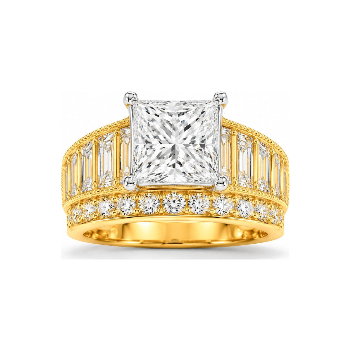 Anillo de Compromiso Oro 10k Princesa Bicolor