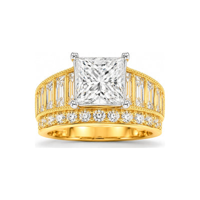Anillo de Compromiso Oro 10k Princesa Bicolor