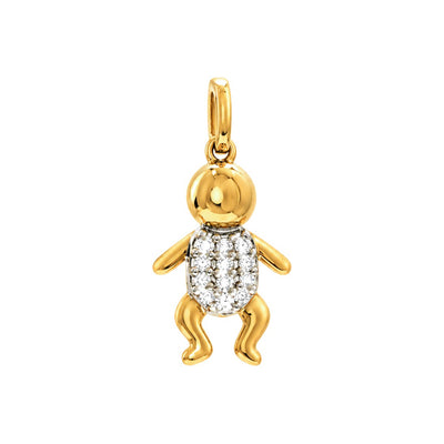 6x11mm Dije Bebé Oro 14k con Diamantes Naturales