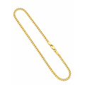 Tobillera Oro 10k Cubana Sólida 2.2mm Corte Brillo