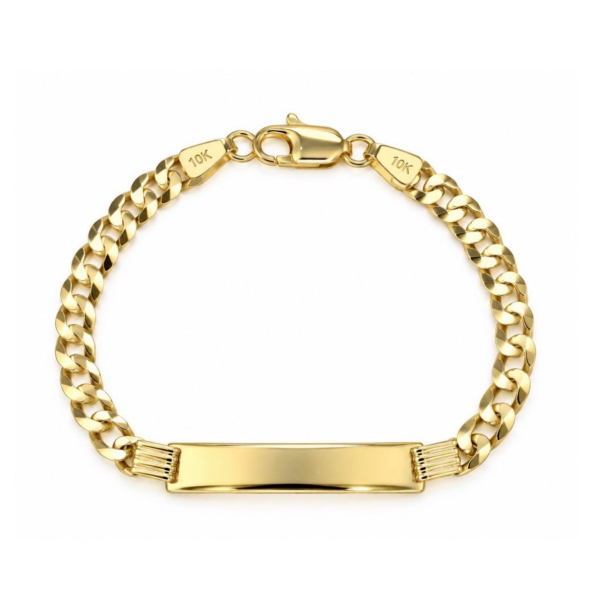 Brazalete de Niño Infantil Oro 10k Cubano con Placa 3.5mm IV