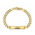 Brazalete de Niño Infantil Oro 10k Cubano con Placa 4mm V