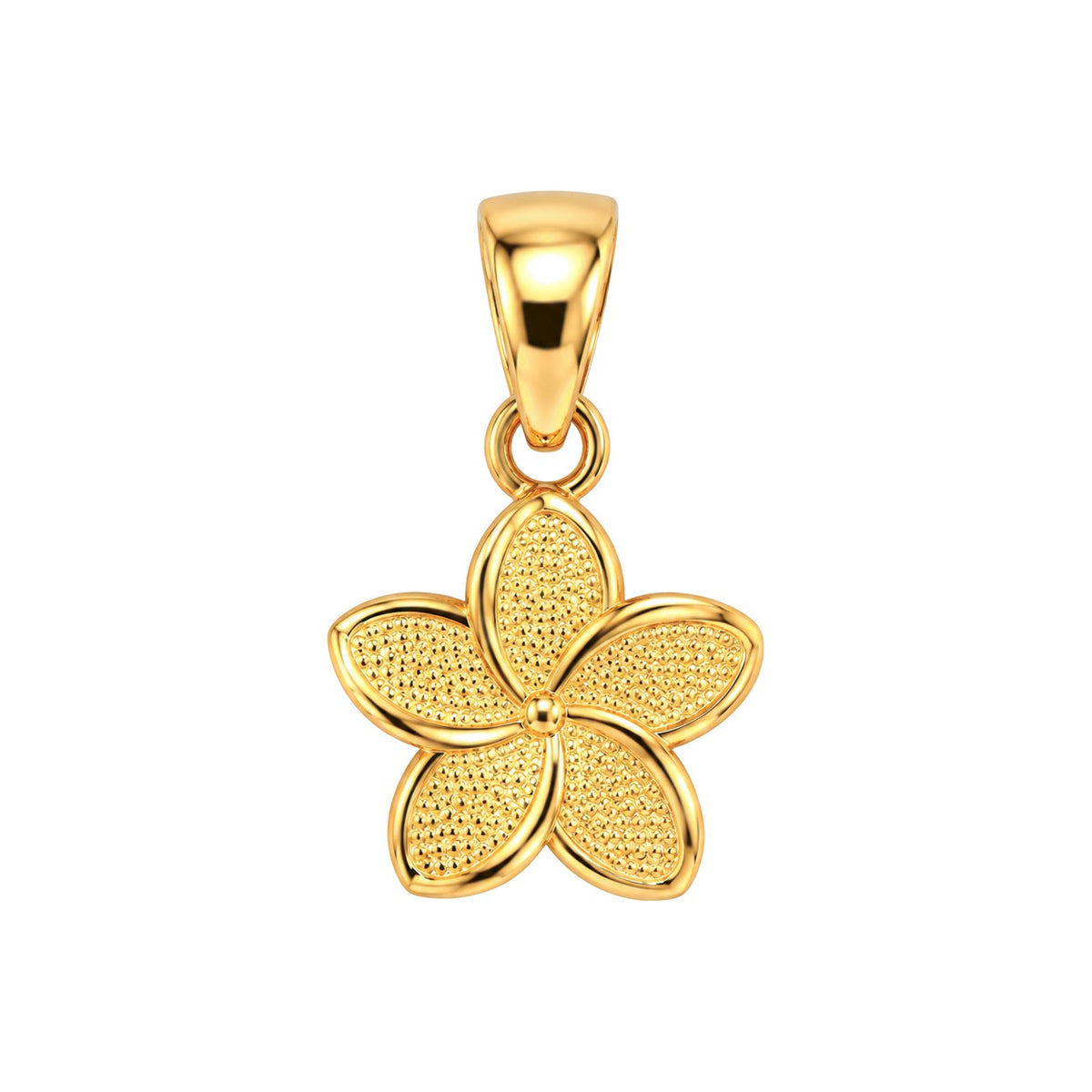 Dije Flor de Plumeria Oro 10k 10mm