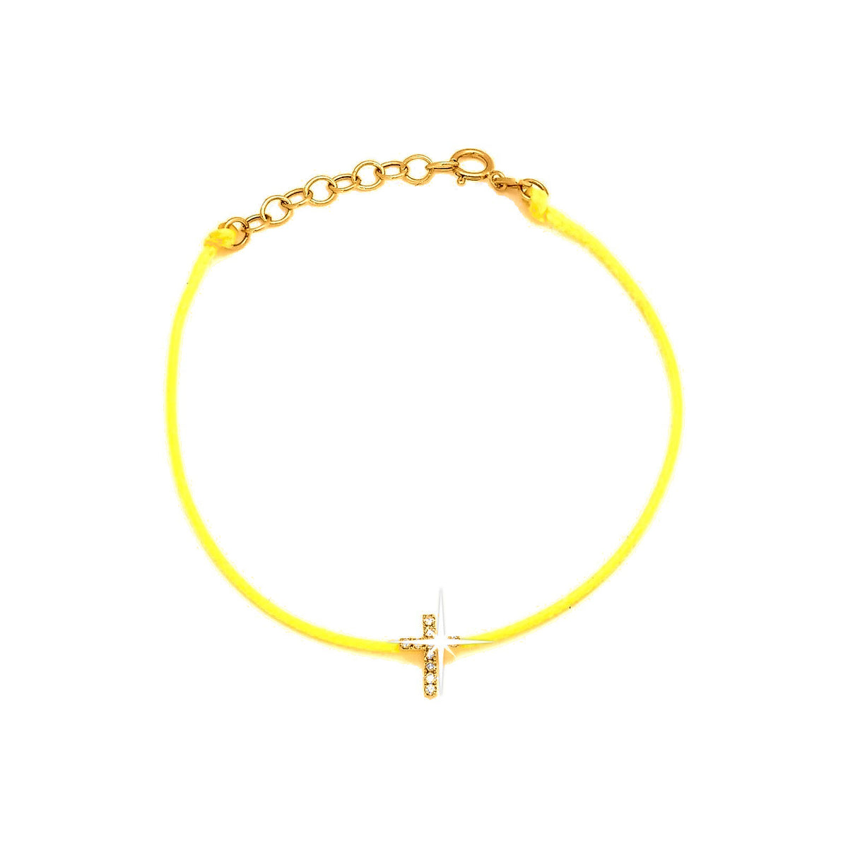 6x9mm Brazalete de Dama Oro 14k Cruz Pavé con Diamantes Naturales