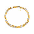 Brazalete Oro 14k San Marco Dos Tonos con Diamantes Naturales