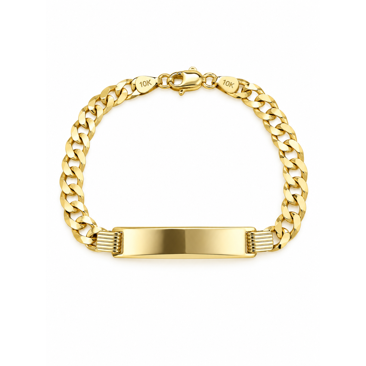 5mm Brazalete Infantil Oro 10k Sólido Corte Brillo con Placa 6 Pulgadas