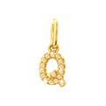 12mm Dije Oro 14k Inicial Pavé con Diamantes Naturales