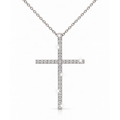 Cadena de Mujer Oro 14k con Dije de Cruz y Diamantes Naturales