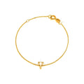 Brazalete de Dama Oro 14k Inicial con Diamantes Naturales