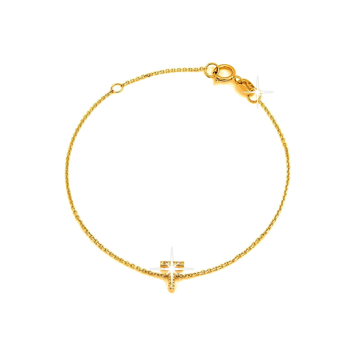 Brazalete de Dama Oro 14k Inicial con Diamantes Naturales