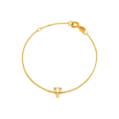 Brazalete de Dama Oro 14k Inicial con Diamantes Naturales