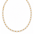 Cadena Oro 14k con Perlas 5mm 16 Pulgadas