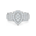 Anillo de Compromiso Halo Pera Cluster con Baguettes Moissanite S925