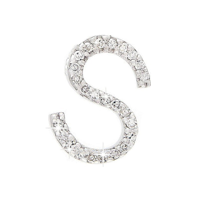 Dije Oro Blanco 14k Inicial con Diamantes Naturales