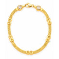Brazalete Oro 10k Malla con Infinitos y Circonios
