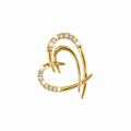 Dije Corazón Doble Línea Oro 14k con Diamantes Naturales