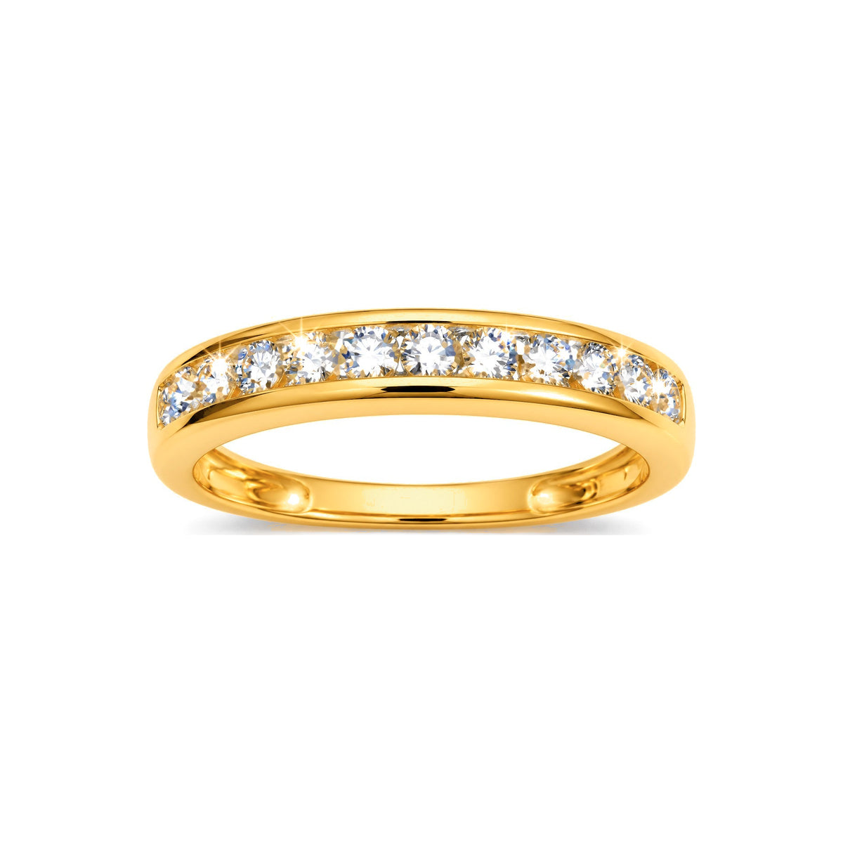 Anillo de Matrimonio para Dama Oro 10k Canal de Diamantes Naturales