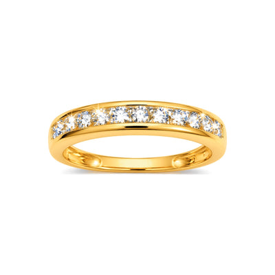 Anillo de Matrimonio para Dama Oro 10k Canal de Diamantes Naturales