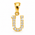 Dije Letra U Oro 10k con Diamantes Naturales