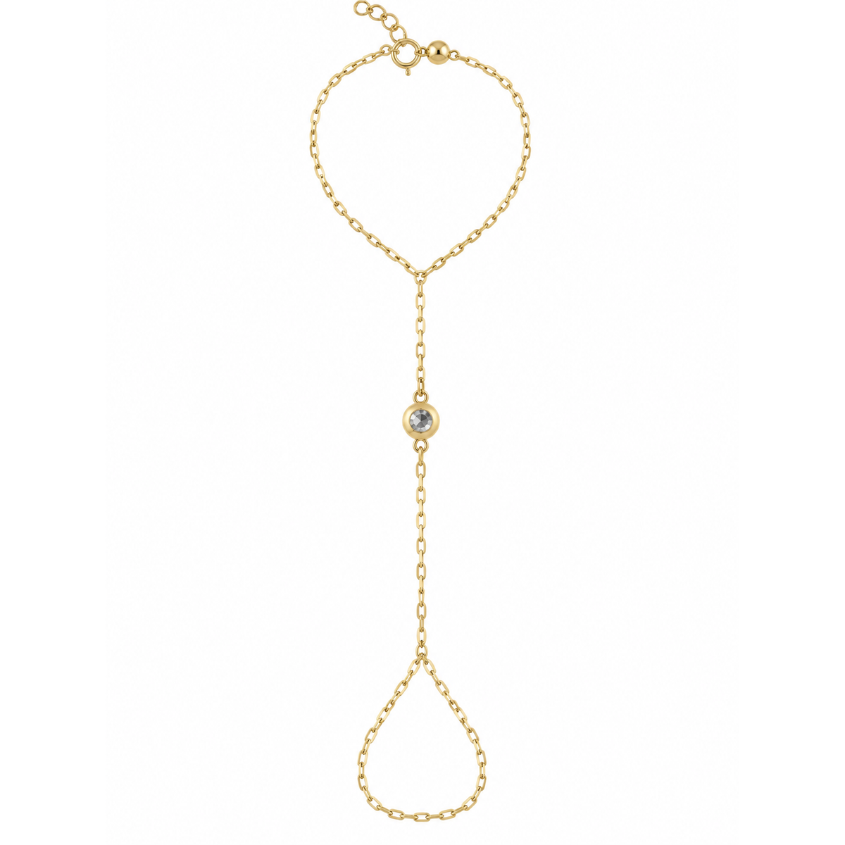 Brazalete de Dama Oro 10k de Mano con Circonio