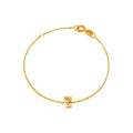 Brazalete de Dama Oro 14k Inicial con Diamantes Naturales