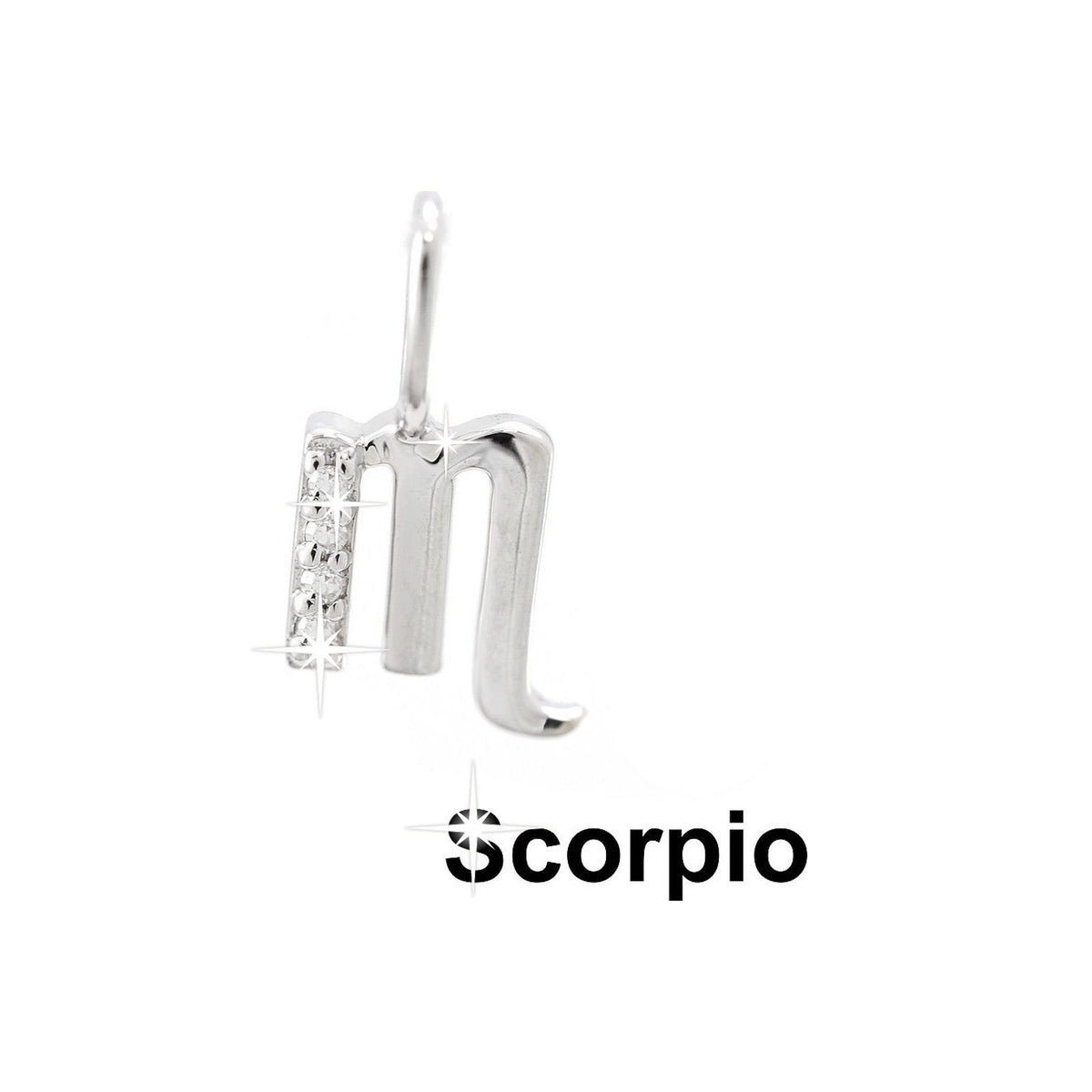 6x11mm Dije Oro Blanco 14k Pavé con Diamantes Naturales