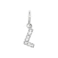 12mm Dije Oro Blanco 14k Inicial Pavé con Diamantes Naturales