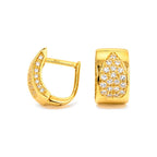 Aretes de Dama Oro 10k Aro Ancho Pavé Gota