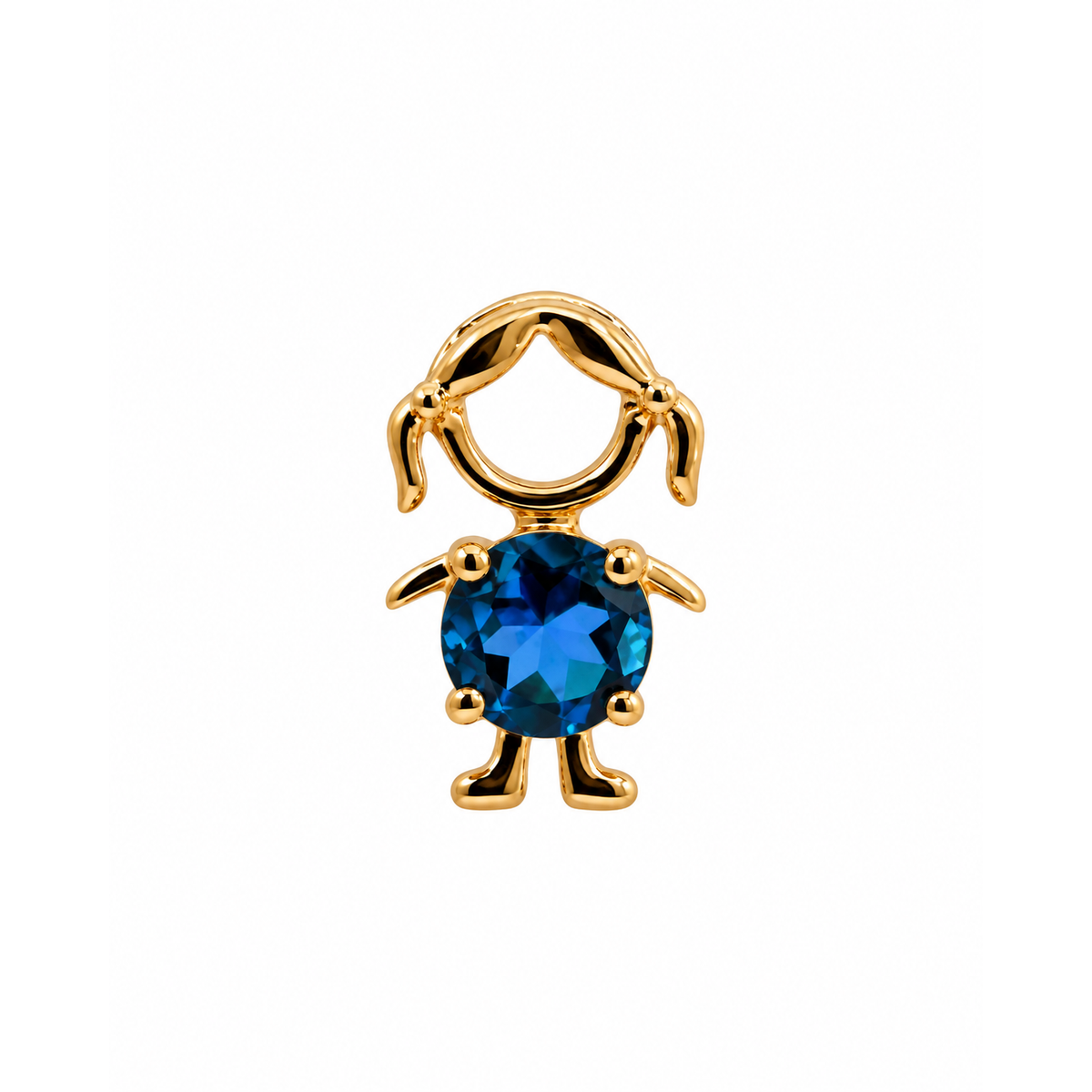 Dije Niña Oro 14k con Zafiro
