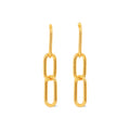 Aretes de Dama Oro 14k Eslabones Paperclip Colgantes