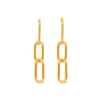 Aretes de Dama Oro 14k Eslabones Paperclip Colgantes