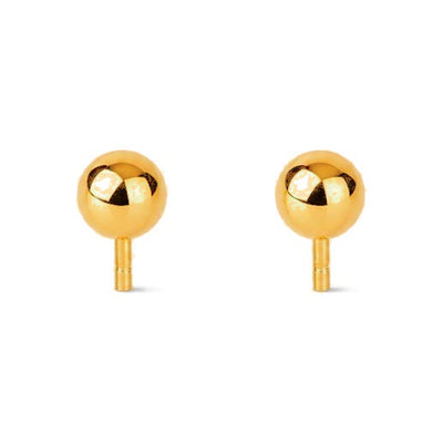 Aretes de Dama Oro 14k Bolita Lisa Pequeña