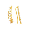 Aretes de Dama Oro 10k Trepador con Circonios