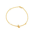 7mm Brazalete de Dama Oro 14k Inicial Pavé con Diamantes Naturales