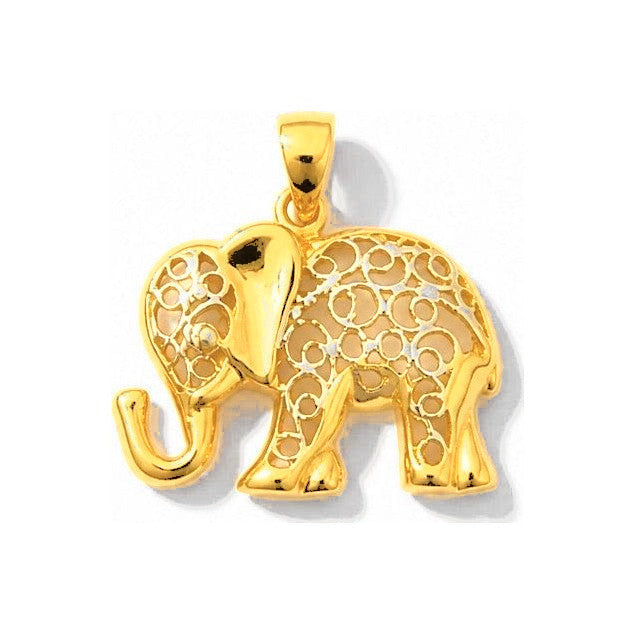 Dije Elefante Oro 14k Bicolor Calado
