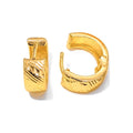 Aretes de Dama Oro 14k Aro Rectangular Textura Hoja