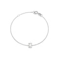 Brazalete de Dama Oro Blanco 14k Inicial con Diamantes Naturales