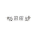 Aretes Cluster Trébol Tornillo Moissanite S925