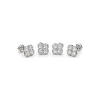 Aretes Cluster Trébol Tornillo Moissanite S925