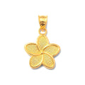 Dije Flor Plumeria Oro 10k Texturizada