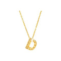 7mm Collar Oro 14k Inicial Pavé con Diamantes Naturales