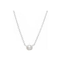 3.5mm Collar Oro Blanco 14k Redondos con Diamantes Naturales