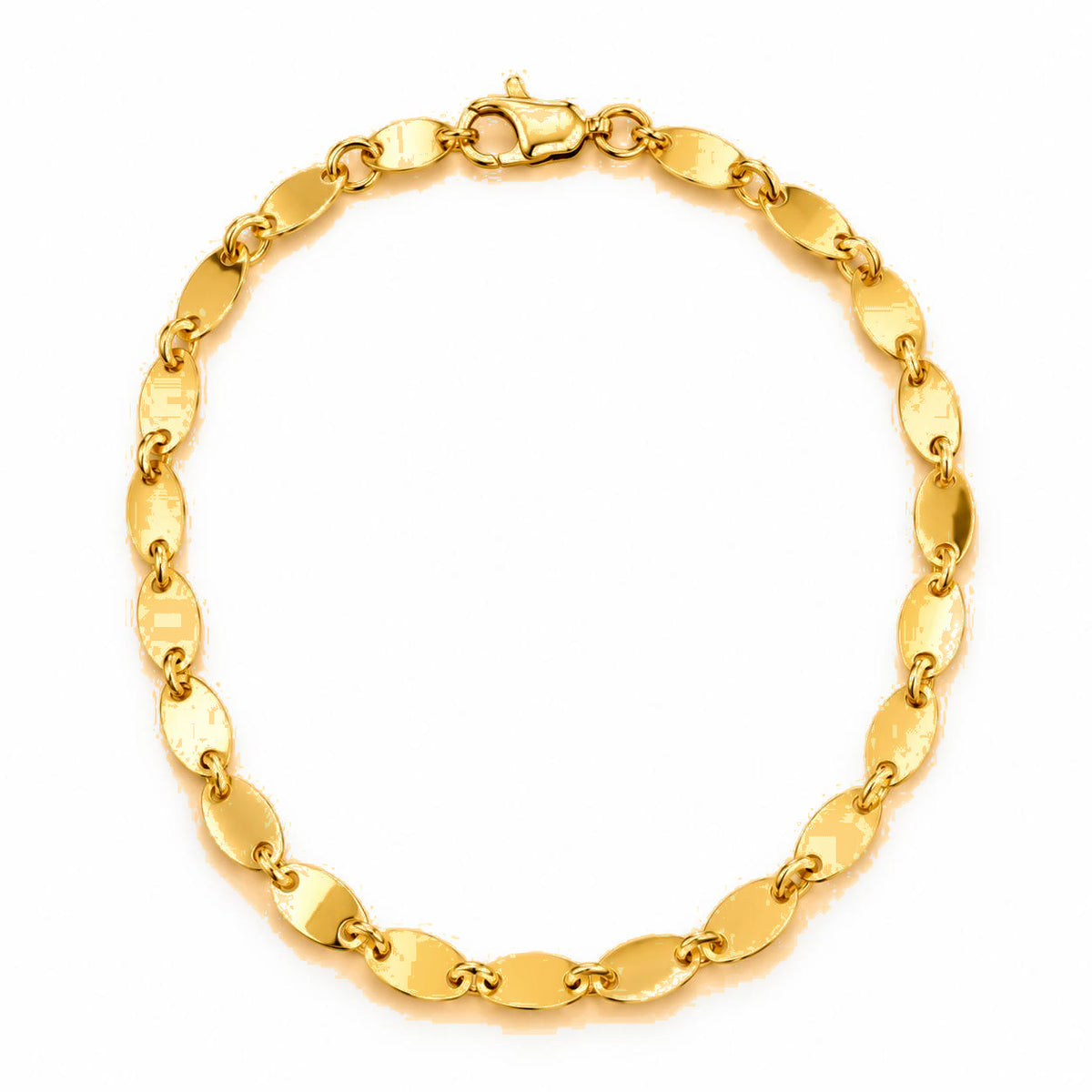 Brazalete Oro 14k Eslabones Ovalados