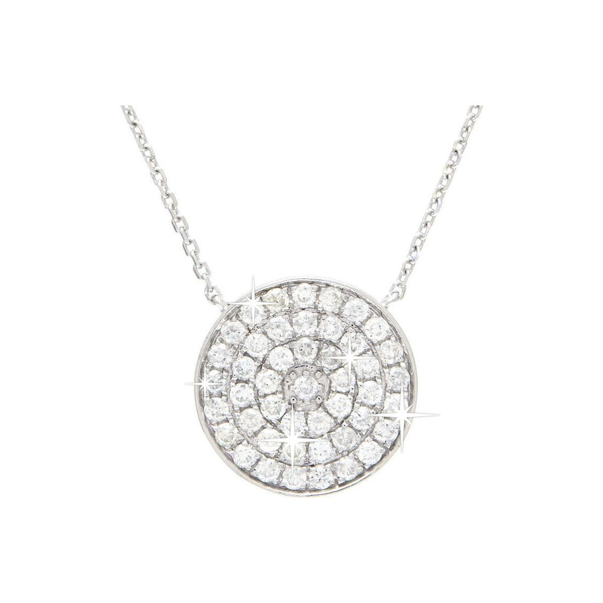 Collar Oro Blanco 14k Redondos Pavé con Diamantes Naturales