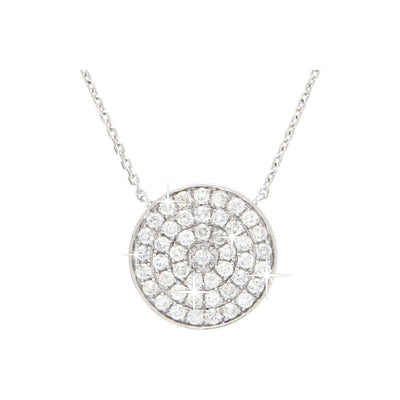 Collar Oro Blanco 14k Redondos Pavé con Diamantes Naturales