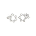 Aretes de Dama Oro Blanco 14k Estrella Pavé con Diamantes Naturales