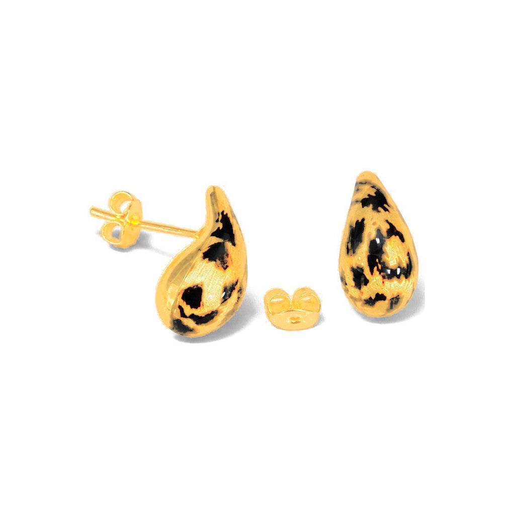 Aretes de Dama Oro 10k Gota Animal Print